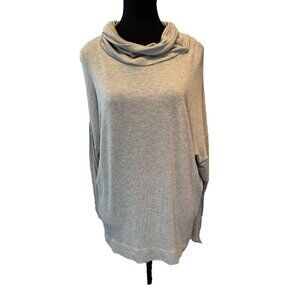 Lauren Ralph Lauren Gray Turtleneck Top XL Stretch Ribbed Long Sleeve Pullover